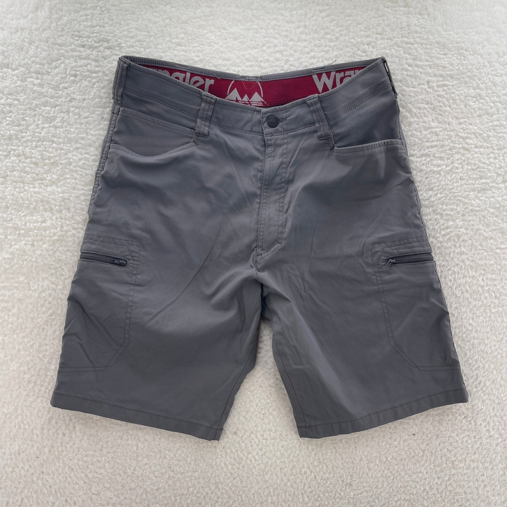 Wrangler Shorts Mens 34 Gray ATG Stretch Cargo Outdoor Hiking Camping Workwear